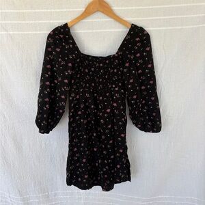 Girls gap sz 10 black floral dress
